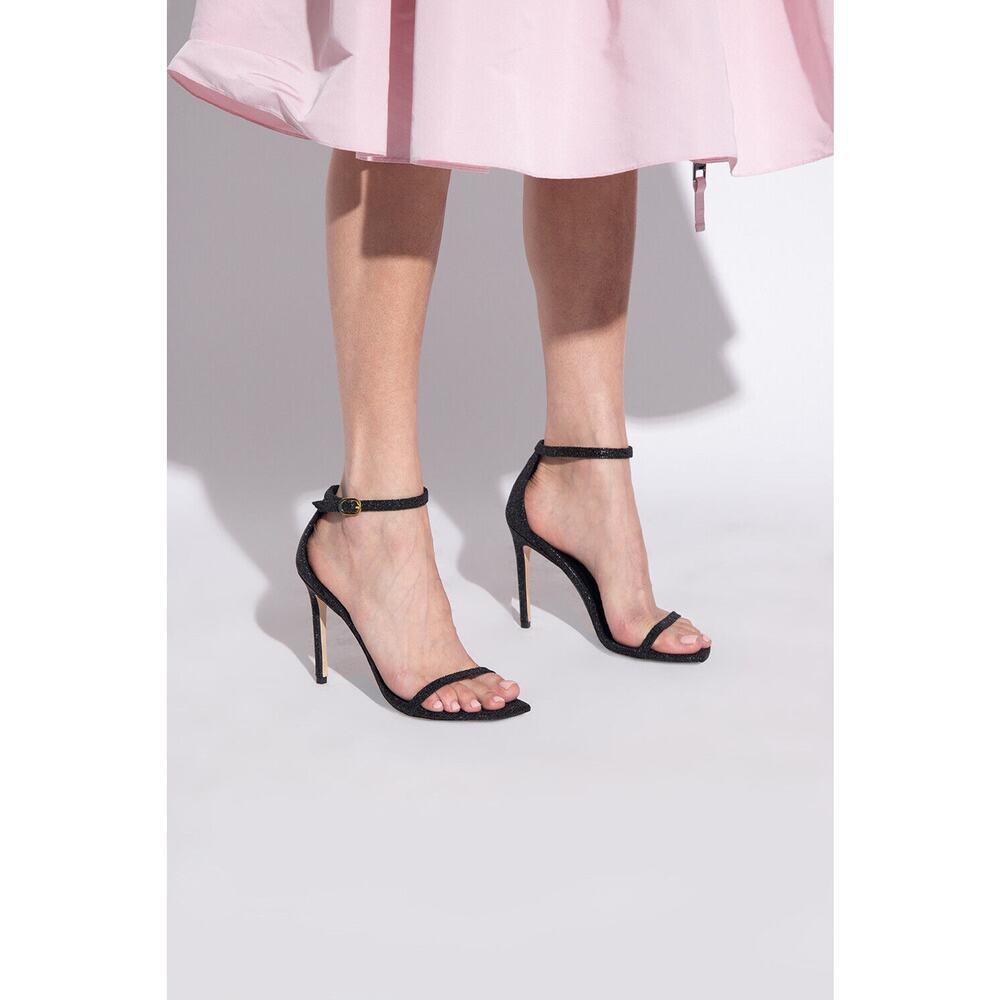 Stuart Weitzman Nudistcurve 100 Nudist Patent Sandal Stiletto Heels Womens 10 - Picture 15 of 16